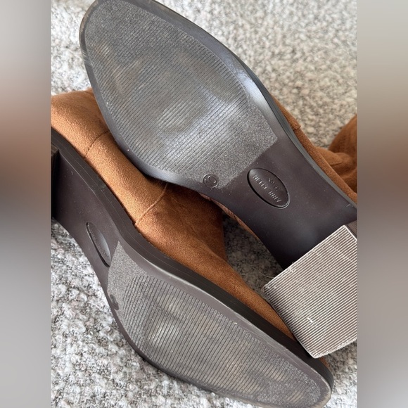 Anne Klein Suede Ankle Boots Square Toe Block Heel Brown | Women’s 10 - Picture 5 of 6